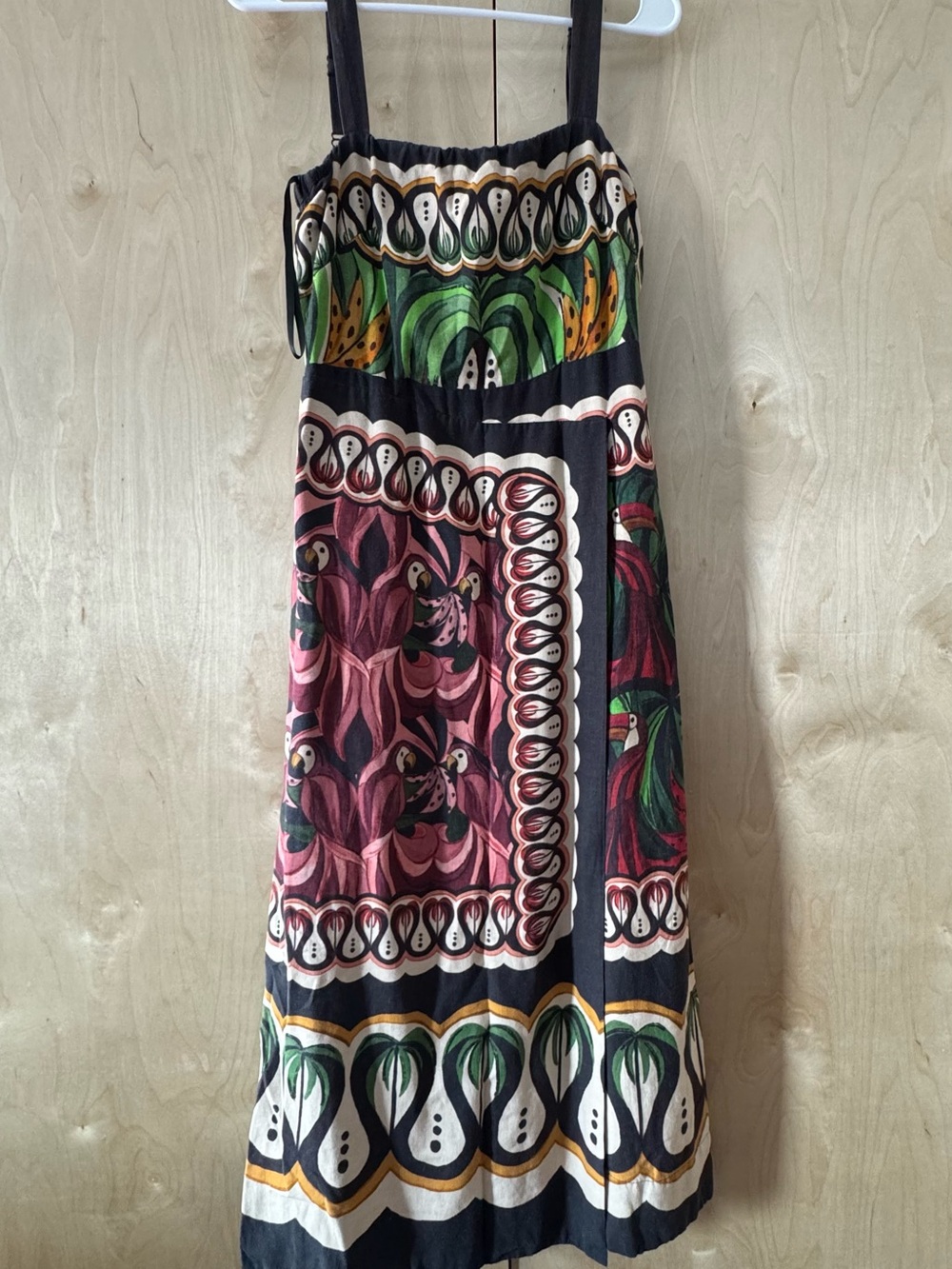 FARM Rio Black Multicolor Printed Strap Maxi Skirt